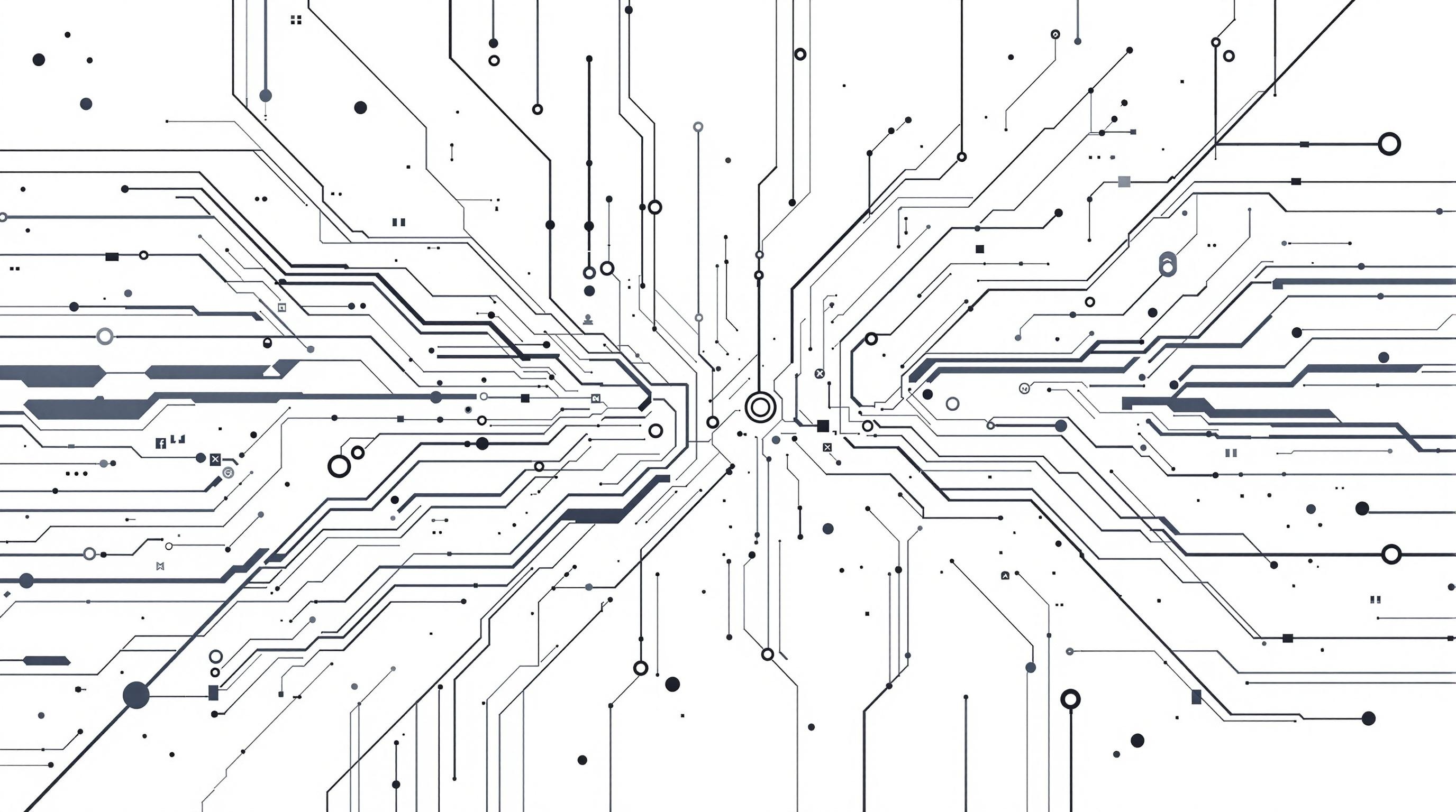 Visual representation of neural networks and AI language model training process with data connections